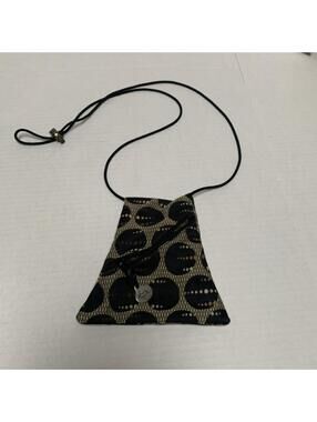 Erda Small Black and Gold Tapestry Crossbody Bag